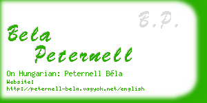 bela peternell business card